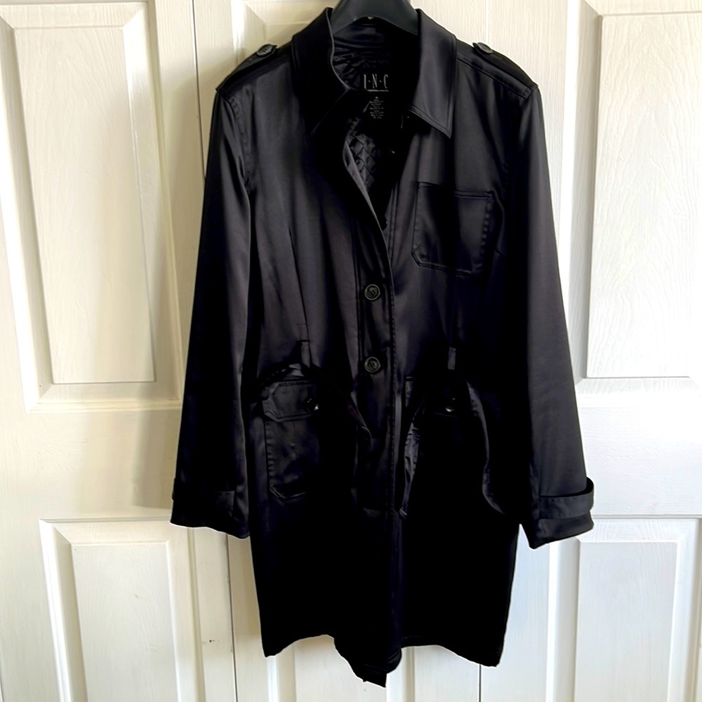 INC Black light trench coat
